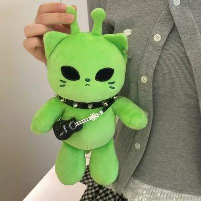 Green Alien Cat Plush Toy Cute Alien Monsters Horror Doll Boys Girls Soft Toys Stuffed Throw Pillow Fans Gift