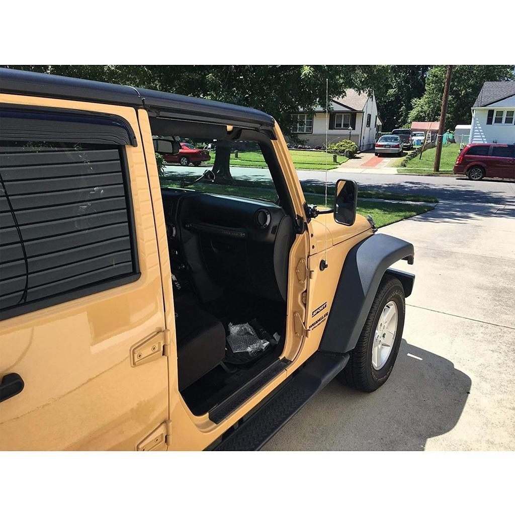 Car Mirror Door Off Side View Mirror Rectangular Mirrors Fit For 1997-2018 Jeep Wrangler TJ JK JKU Textured Black