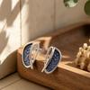 Hot-selling Simple Semi-round Hand-painted Enamel Stud Earrings Irregular Geometric Shape Daily Versatile Women's Earrings