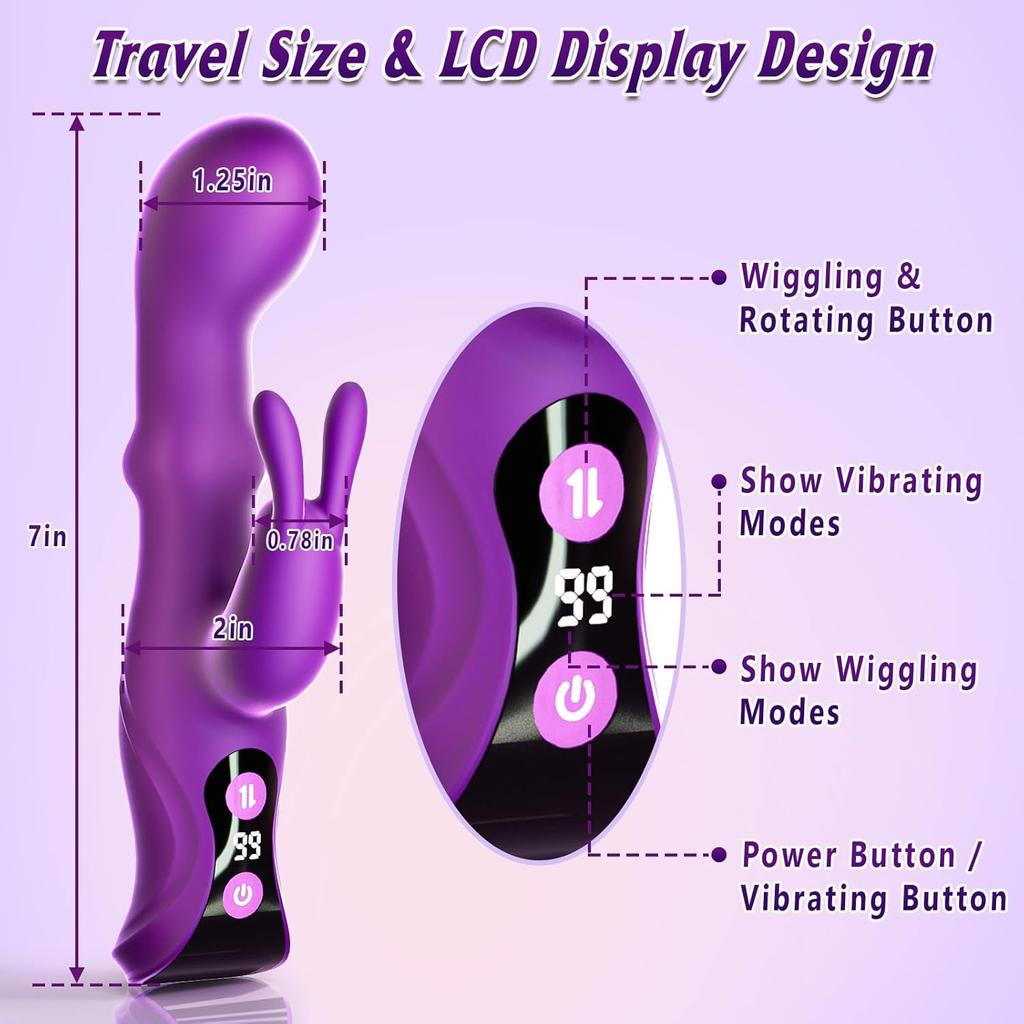 Vibrator Rotating Squeeze Dildo Adult Sex Toys 4IN1 G Spot Rabbit Vibrators Female Clitoral Stimulator with 10 Vibrating