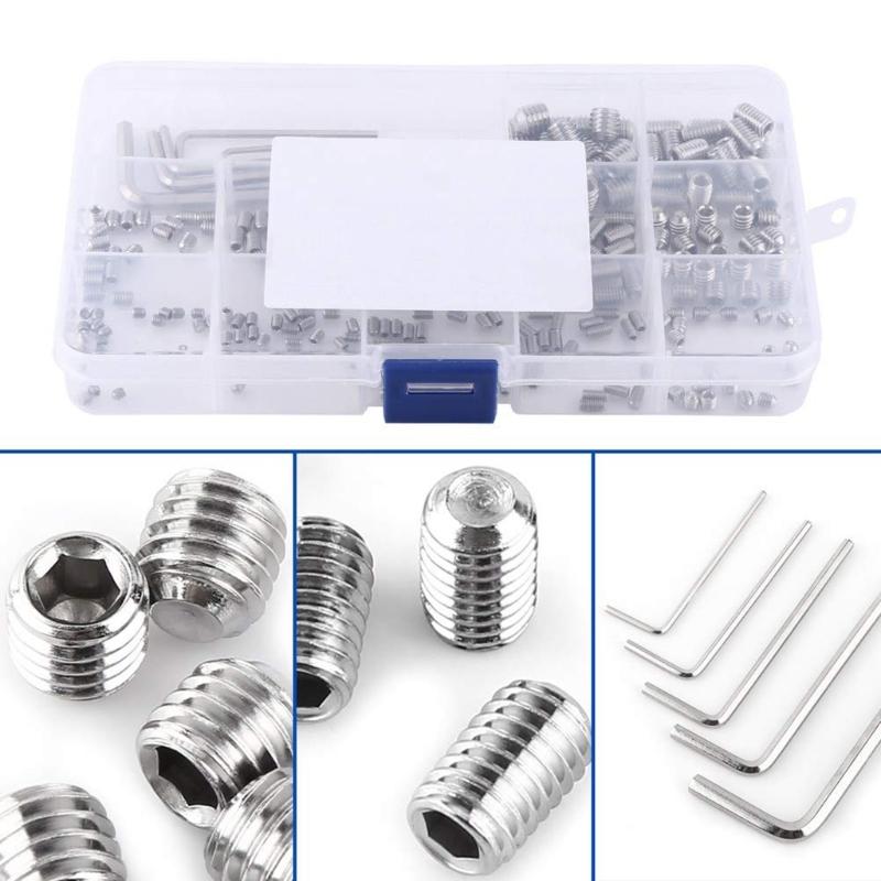240pcs Convenient Set of Screws Allen Head Screws set Hex Socket Head Screws Grub Screw Set nternal Hex Drive Cup-Point