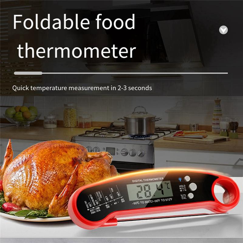 A96I-Digital Meat Thermometer Food Thermometer Instant Read Food Thermometer Foldable Probe, Cooking Thermometefor Home Outdoor
