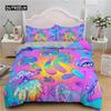 Fantasy Pilz Bettbezug Boho Lord Buddha Blumendruck Bettwäscheset Exotischer Indischer Stil Polyester Bettdecke Schlafzimmer Dekorieren