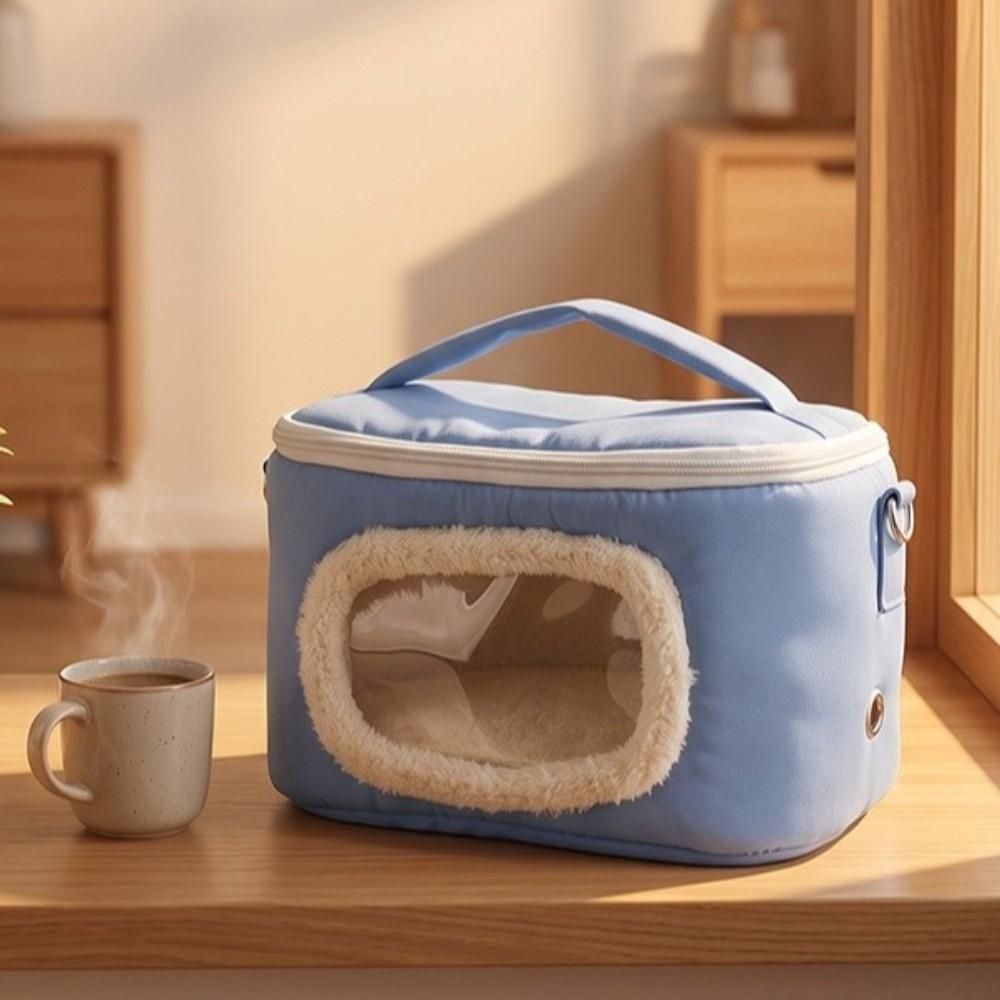 Weiche Warme Hamster Transporttasche Sichtfenster Kleintier Transporttasche Kaninchen Ausflugstasche Outdoor Reisen