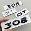 OQUP8 3D ABS Chrome Black Logo 308 GT Emblem Letters Sticker Car Rear Trunk Badge For Peugeot 308 GT SW Line GTI T9 T7 P5 Accessories