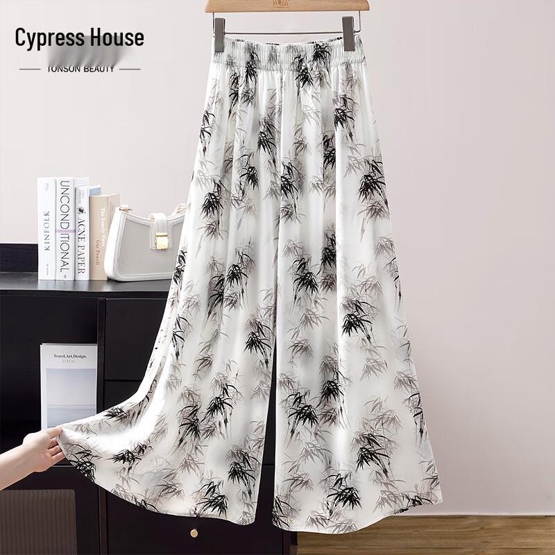 Women s Summer Printed Wide-Leg Casual Pants S