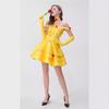 Halloween beautiful woman and beast bell princess skirt queen dress yellow bell princess dress costume