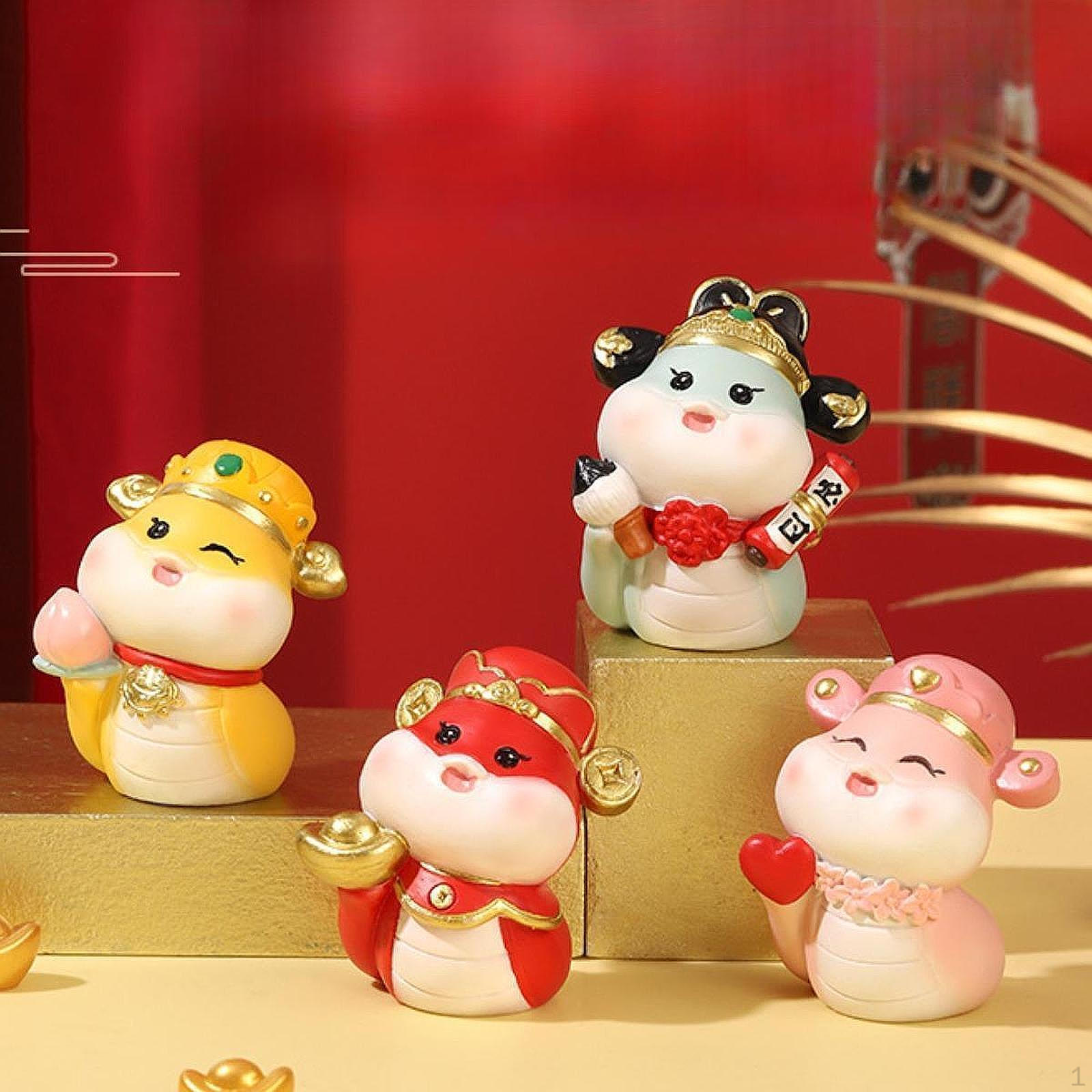 

Статуя змеи из мультфильма, китайская статуэтка на год, мини-скульптура, поделки из смолы, симпатичная для столешницы светло-синий