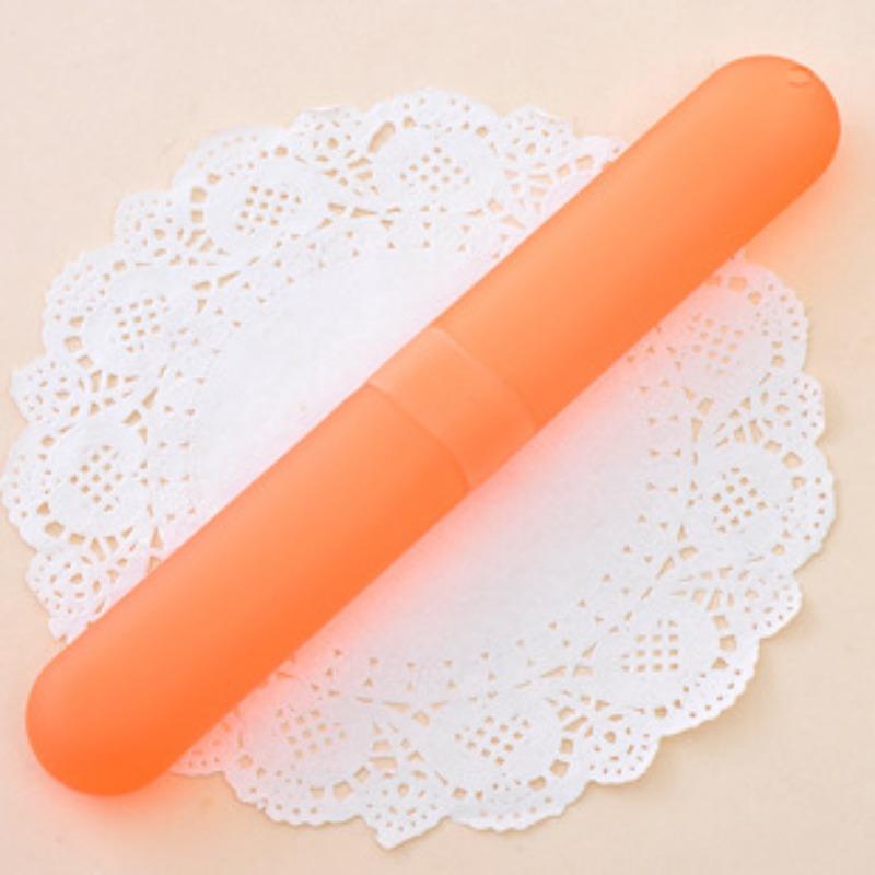 Travel Portable Toothbrush Case Seven-color Candy Color Transparent Toothbrush Bucket Wheat Straw Toothbrush Cup
