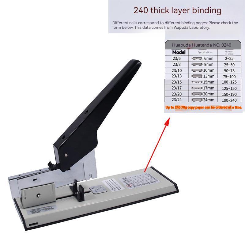 Huapuda Großkapazitäts-Papierhefter Heavy-Duty-Hefter Buchbinde-Heftklammern Manuell betätigter Hefter 100/200 Blatt
