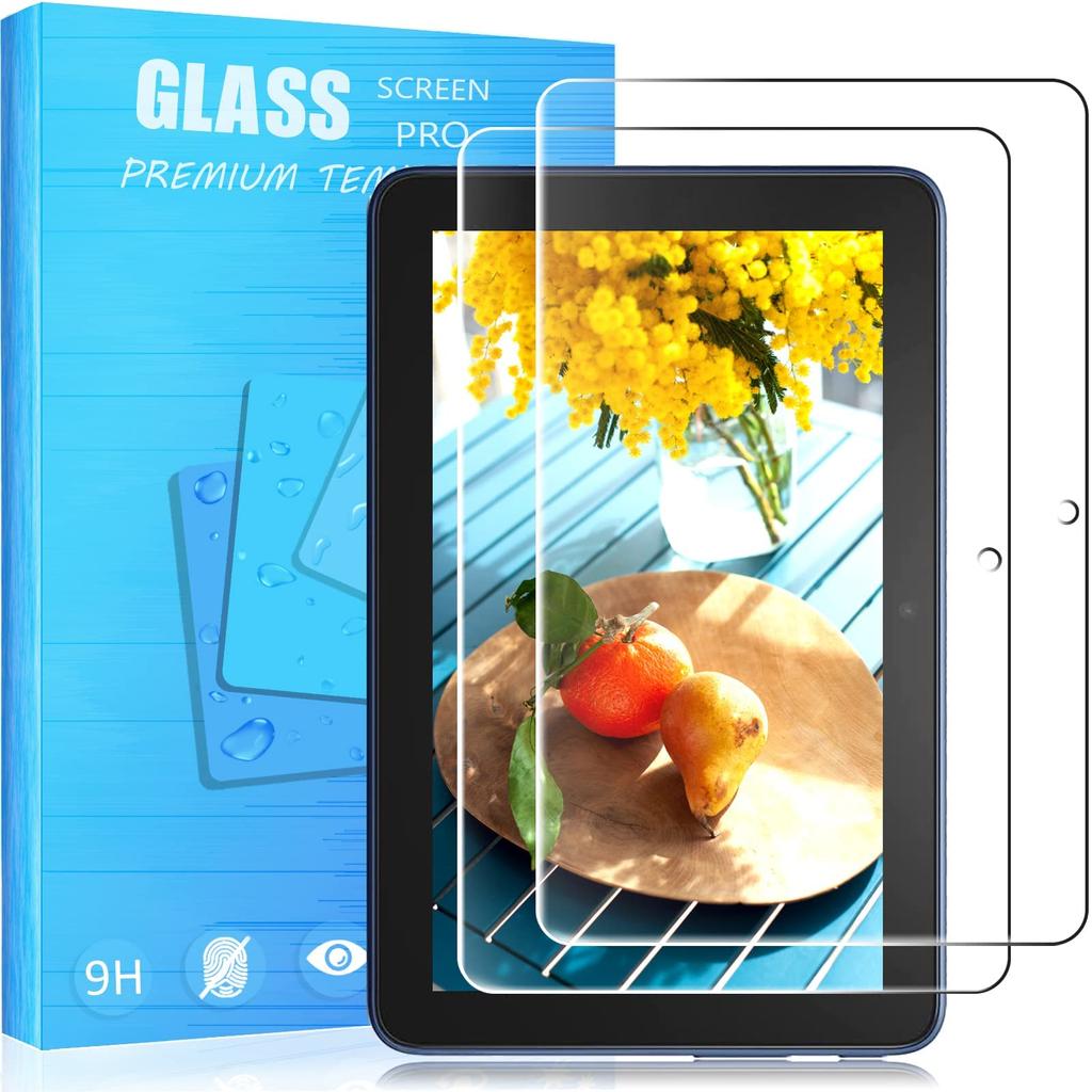 Protection Set of Compatible Amazon Fire 7 2022 Released Glass Film for Tablet 9H Hardness Made in Japan Material Asahi Glass Thin Shatterproof Oil