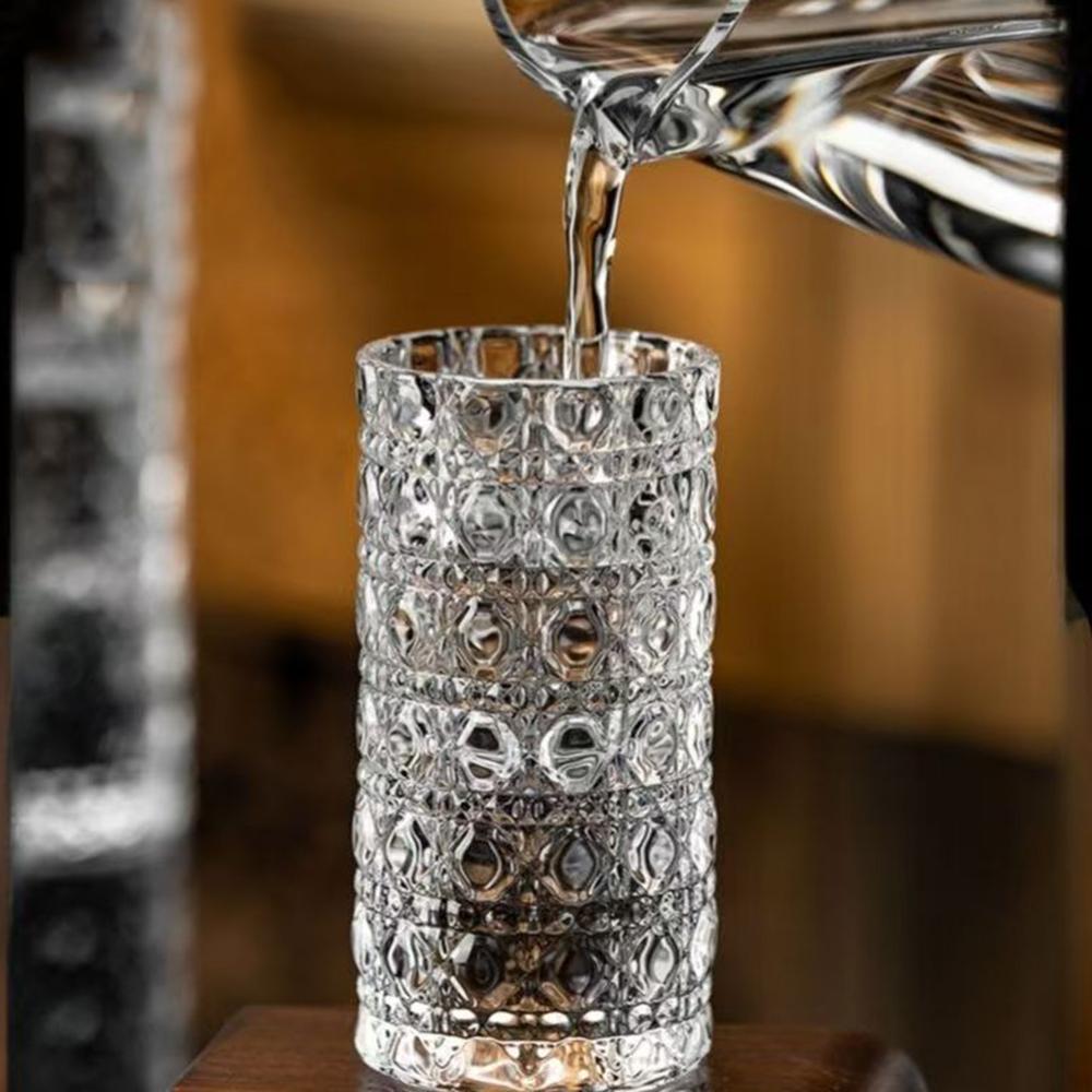 2/4pcs, Japanese Classical Small Wine Glass, Diamond Textured Glass Shot Glass, Household Small Liquor Cup, Sake Wineglass