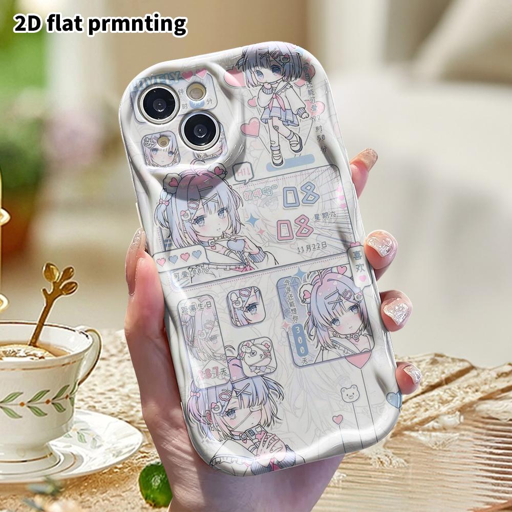 Phone Case: 2D flat, suitable for iPhone 18 17 16 15 14 13 12Pro protective case, twin-tail girl, perfect Christmas and Halloween holiday gift