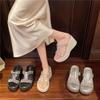 2025 new slippers women's summer fashion versatile outer wear heightened thick bottom slope heel rhinestone premium high heel cool slippers