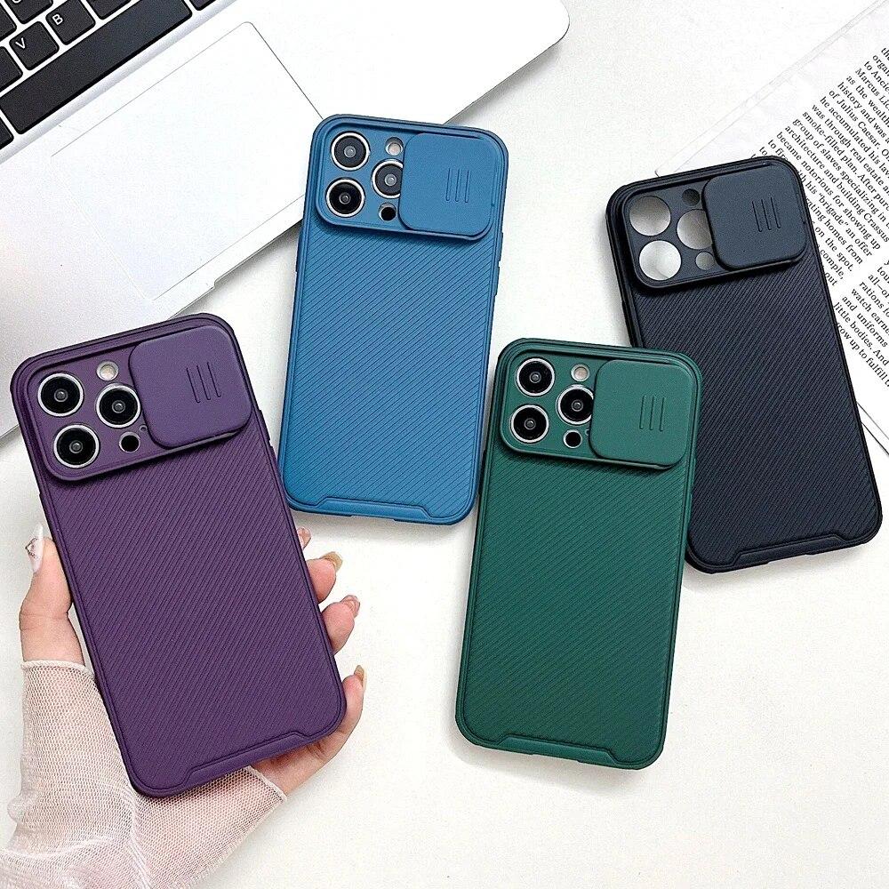 Slide Camera Cap Cover Case For iPhone 15 14 13 12 Pro Max 15Pro 14Pro For Magsafe Magnetic Charge Anti-Shock Shockproof Armor a