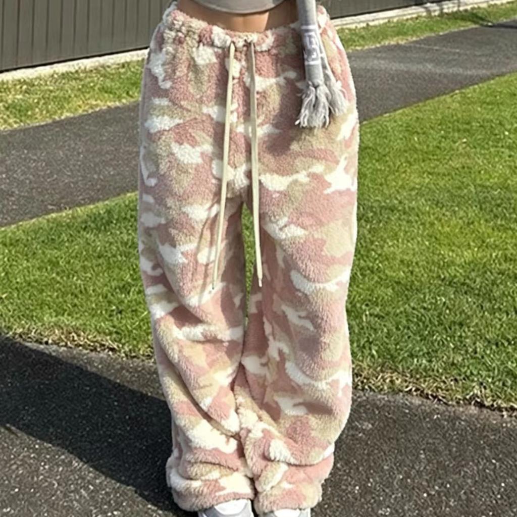 Women's Wide Leg Print High Waist Loose Fit Casual Pants for Everyday Wear