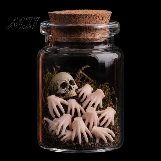 Halloween Crafting Supplies Mini Crawling Hand Ornaments, Realistic Palm Decor Props, Spooky Ornaments Props for Haunted House Party Micro Landscape