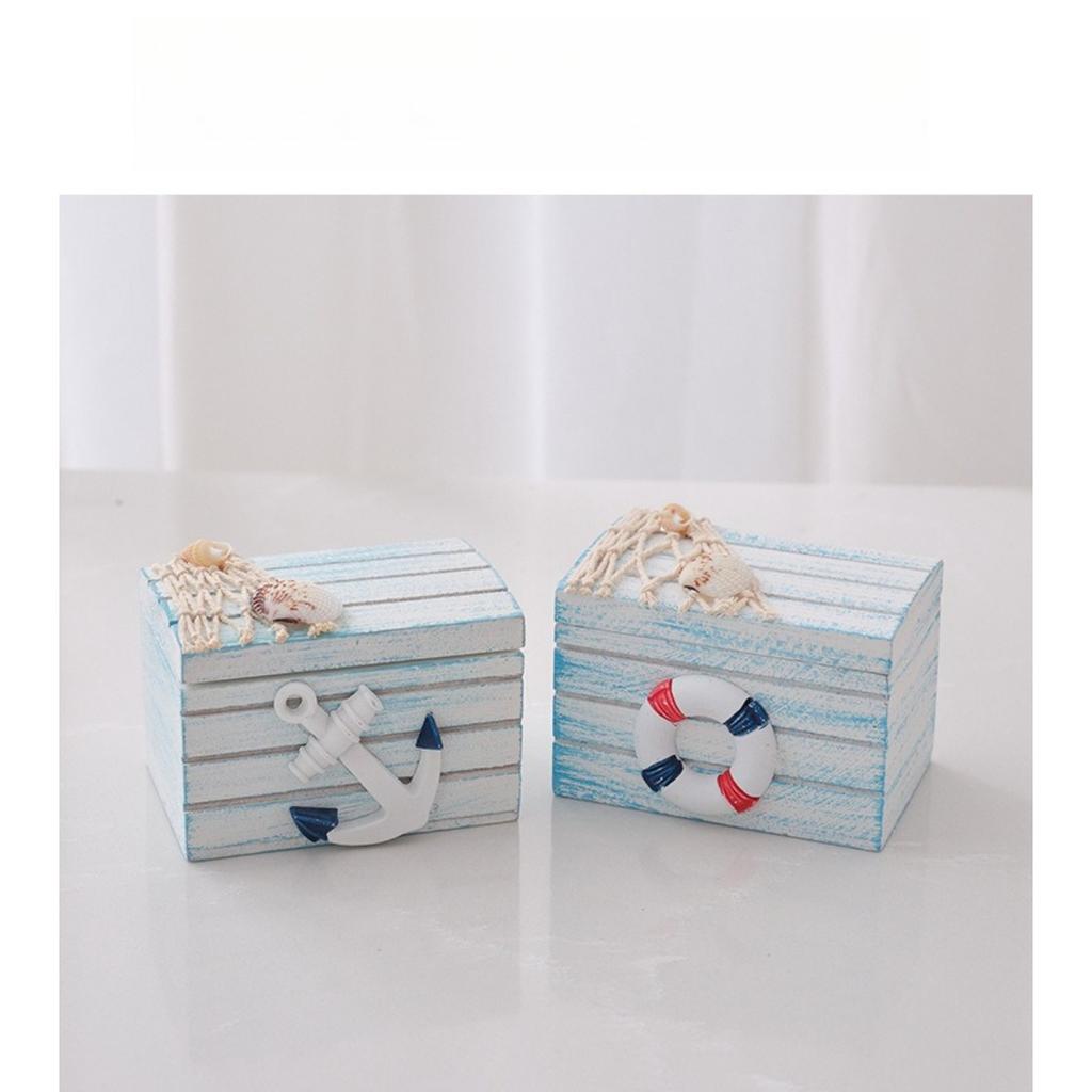 Mediterranean style mini beach chair decoration, children's room ocean style desktop small box decoration, shooting props