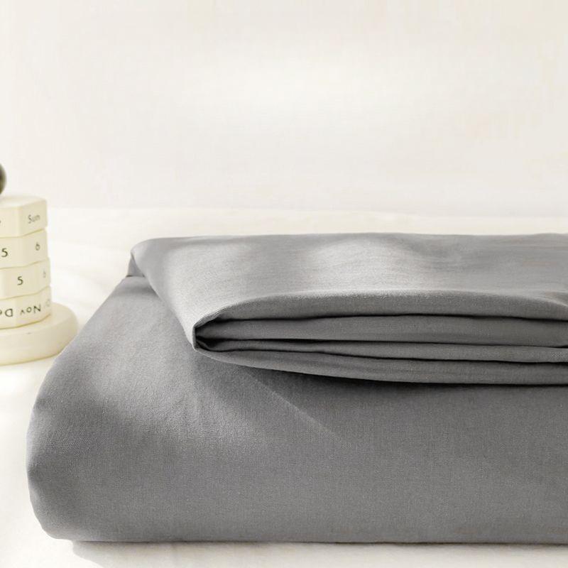 Japanese Striped Skin-friendly Thick Solid Bed Sheet with Pillowcase for Single Double Student Dormitory