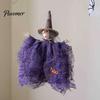Creative Halloween Party Supplies Witch Doll Ornaments, Spooky Cat Pumpkin Lightweight Figurine for Parties Hanging Decoration Tree, Home Kitchen