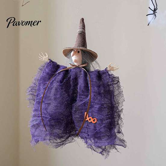 Creative Halloween Party Supplies Witch Doll Ornaments, Spooky Cat Pumpkin Lightweight Figurine for Parties Hanging Decoration Tree, Home Kitchen