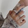Korean Geometric Irregular Women's Retro Double Layer Open Ring