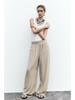 Spring Women's Silk Satin Elastic Waist Wide-Leg Pants - Stylish & Slimming