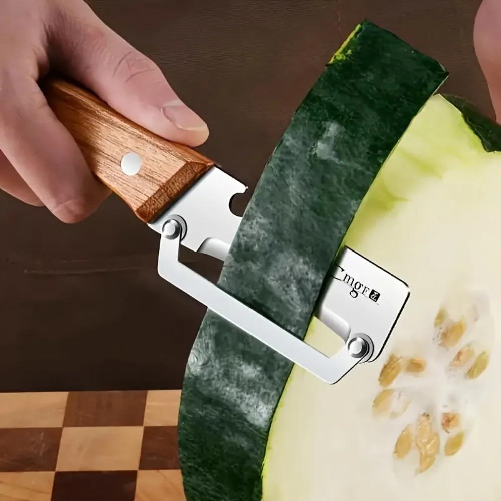 Multi-functional peeler Stainless Steel Vegetable Peeler with Wooden or Stainless Steel Handle Potato Peeler Kitchen-Specific7