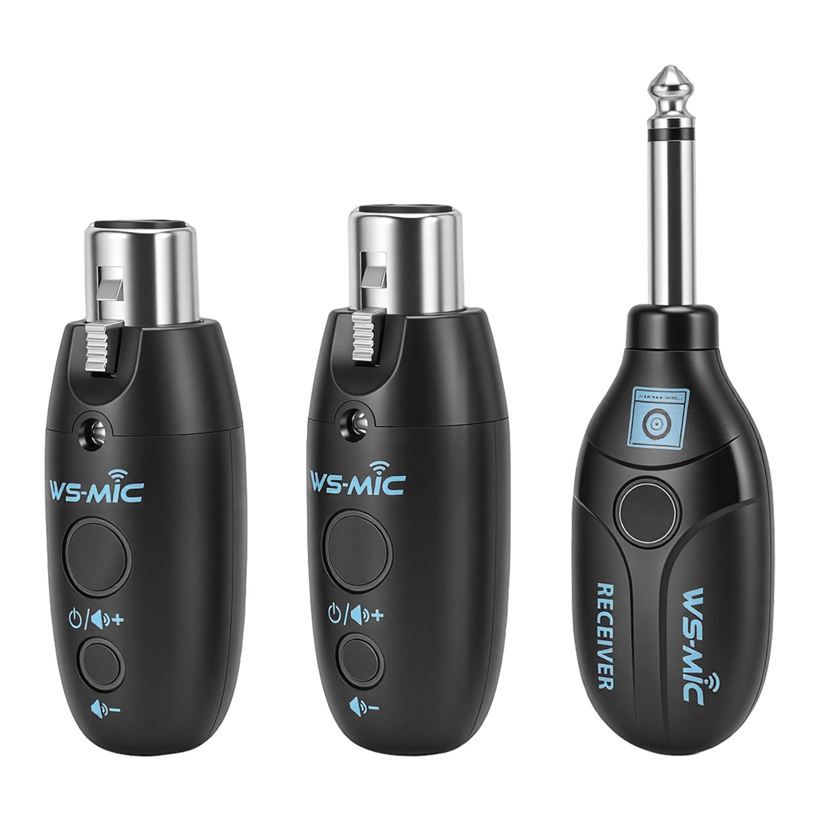 

2.4GHz Wireless Microphone System Xlr Transmitter Receiver 20Hrs Battery 30m Range Low Latency Noise Reduction Auto