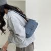 Casual Denim Women Shoulder Bag Fashion Small Canvas Handbags  Armpit Bags for Women  Cover Phone Flap Purses