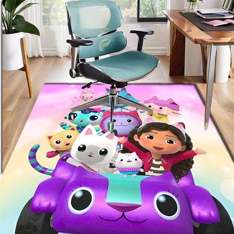 Gabby's Dollhouse Pattern Rug, Indoor/Outdoor Mat, for Picnic, Gameroom, Bedroom, Office, Living Room, Home Decor Carpet, Birthday Gift