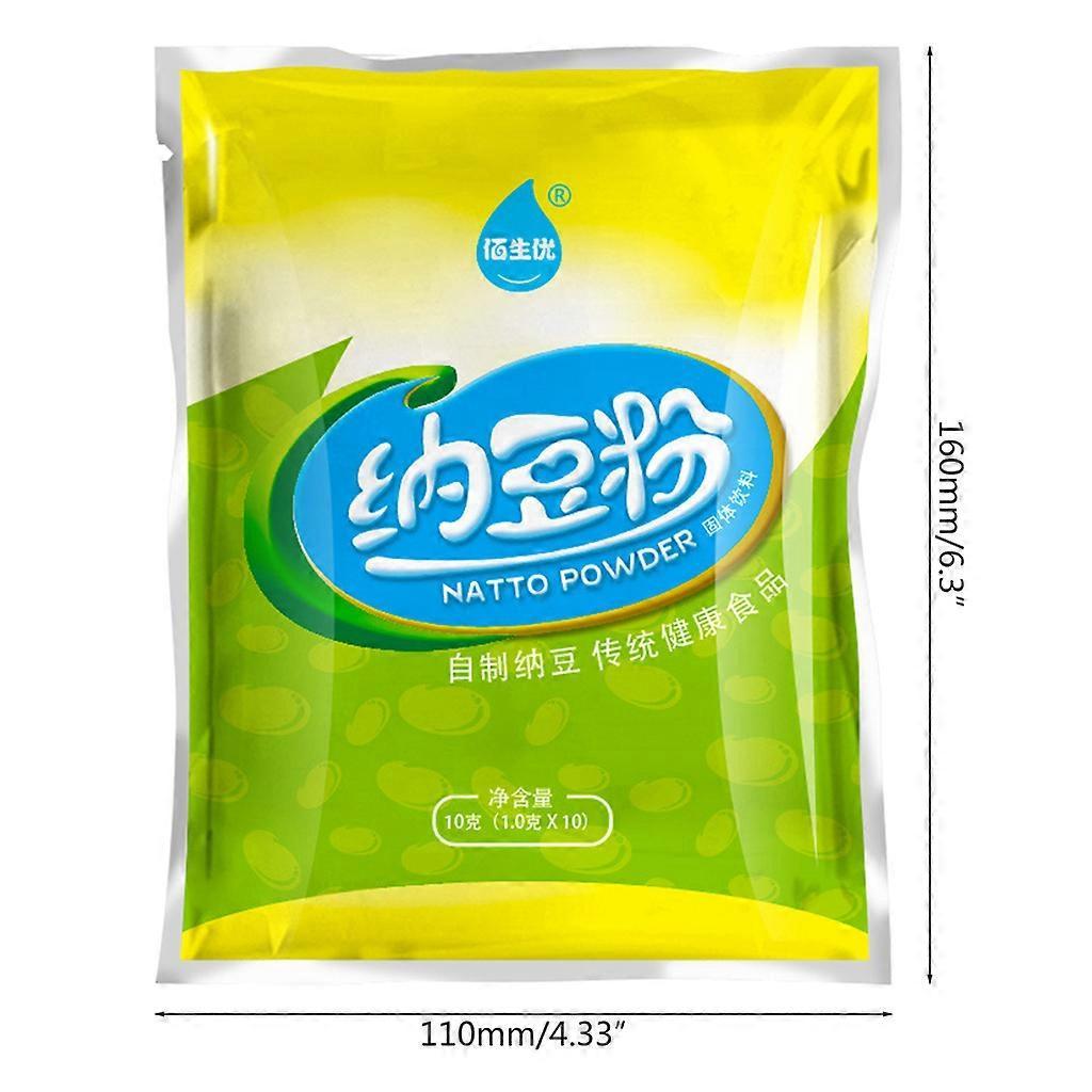 10g Natto Powder Bacillus Subtilis Nattokinase Agent Edible Food Supplies for Making Natto Sticky Fermented Soy Beans Multicolor