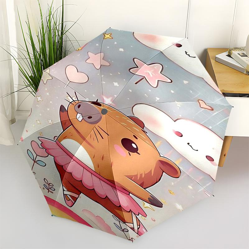 

Capybara Themed Travel Umbrella 8 Ribs Automatic Opening and Closing,Portable Folding Design,Compact and Stylish Umbrella Suitable for Out