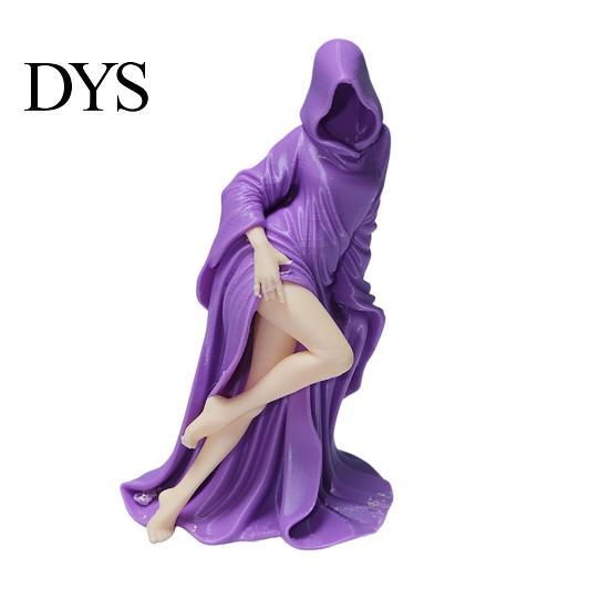 Ornement Fille Robe Violette Figure Pli de Vêtement Détaillé, Sculpture Style Gothique Halloween, Figurine de Présentation Stable Durable PLA Objet de Collection Unique S D purple