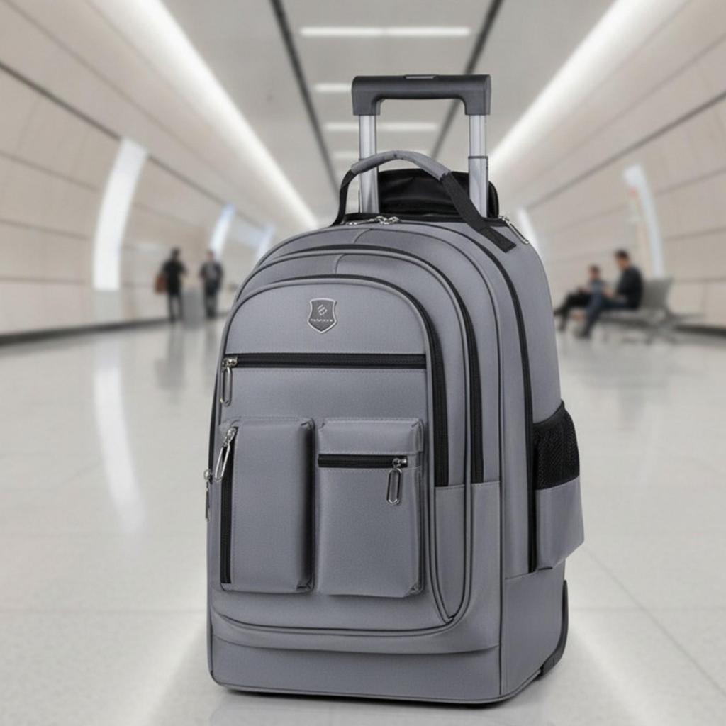 Wheeled Backpack Wear-Resistant School Bag with Wheels Spacious