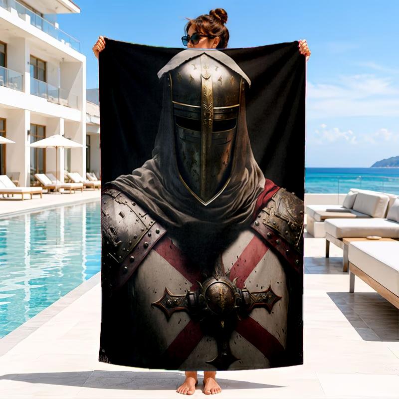 Knights Templar Symbol Beach Towel, Microfiber Beach Towel, Perfect For Pool, Beach, Travel, Home Decor Beach Party Fan Gifts