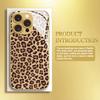 Leopard print metal paint tempered glass phone case suitable for iPhone17 16 15 14 13 12 11Pro Max Plus anti drop and shockproof
