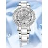 ABORNI Rotation Dial Women Bracelet Watches Silver Ladies Wrist Watches Gift For Girlfriend Wife Quartz Wristwatches