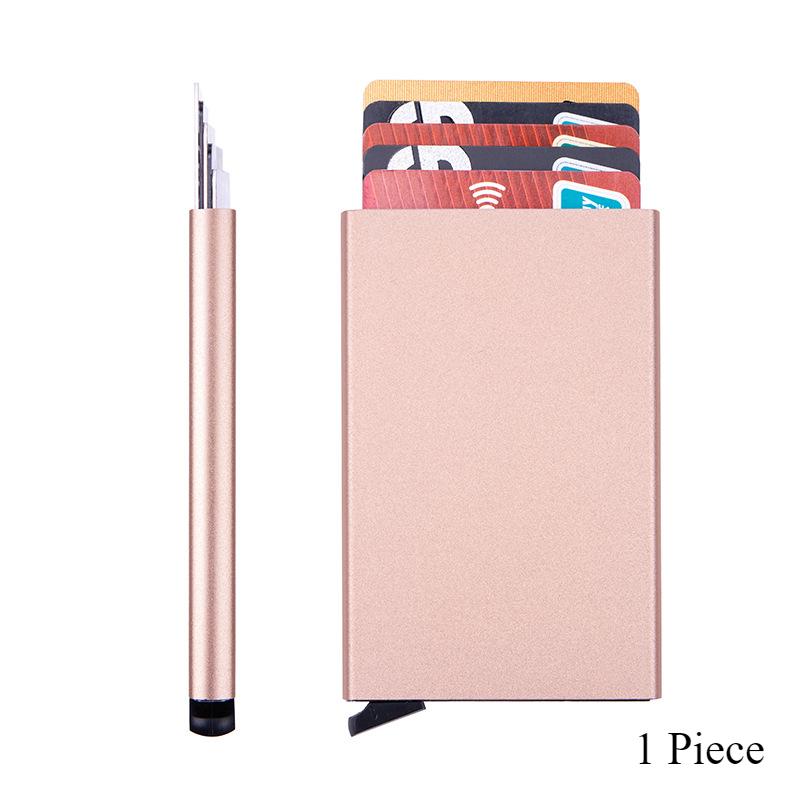 Rfid Credit Card Holder Metal Thin Slim Smart Wallet Men Women Wallets Pop Up Minimalist Small Black Purse Mini Walets for Men