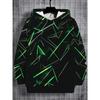 Jungen Kapuzenpullover 3D-Druck, langärmliges lässiges Sportoberteil mit geometrischen und linearen Mustern