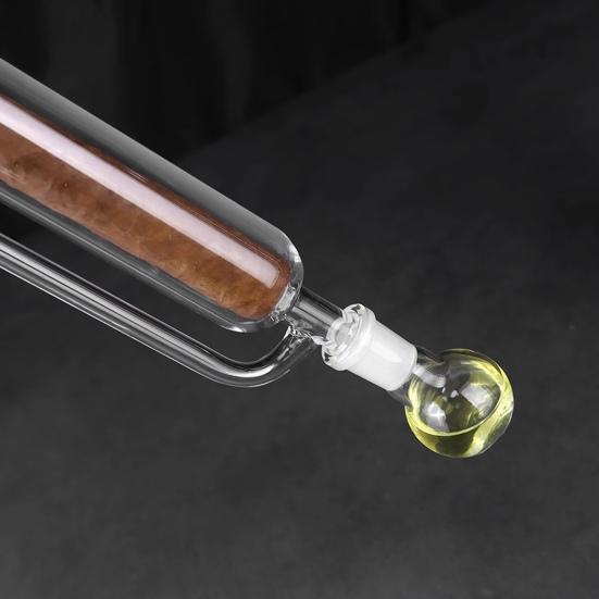 1 Set Cigars Aromatherapy Glass Tube Transparent Tube with Wooden Stopper And Spherical Base DIY Humidor Aromatherapy Conservation Tube Gift for Dad