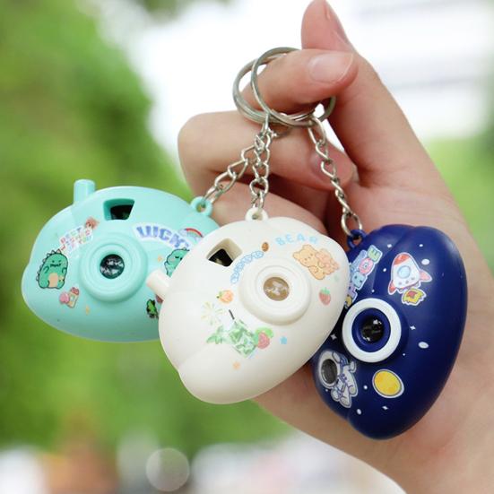 Mini Cartoon Camera Keychain with Slide Projector Light Kids Toy Pendant for Bags Backpacks Fun Gift & Grab Machine Prize for Boys Girls