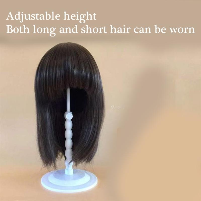 Practical Plastic Wig Stand with Adjustable Height Hat Display for Easy Storage and Travel Suitable for All Wig Types