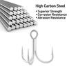50pcs/box Treble Hooks Round Bend Triple Fishing Hook High Carbon Steel Barbed Sharp Fishhook for Surf Fish Freshwater Saltwater