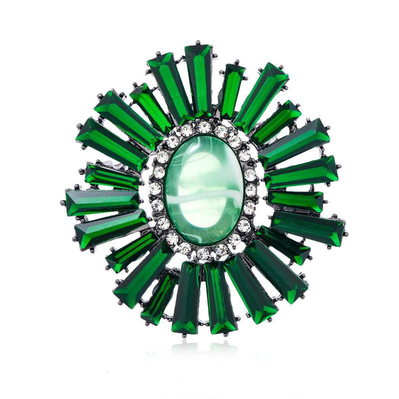 

Винтажные женские мужские дворцовые броши-булавки с горным хрусталем в виде подсолнуха, великолепные, средневековые, классические, унисекс, в стиле барокко, круглые значки, аксессуары