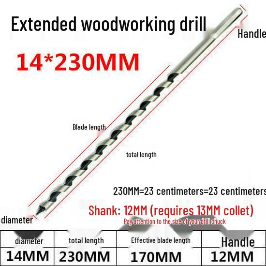 Extended Forstner Bit & Hex Shank Wood Drill, Twist & Door Lock Opener