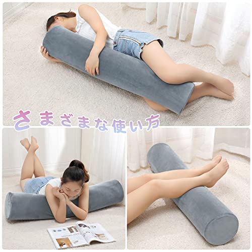 Baibu Home Körperkissen, 120cm, Niedrigelastisches Polster, Fest, Grau, Zylindrischer Urethan-Körper, Lang