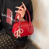 Bowling Bag Women's Bag Fashion Glossy Pendant High-end Sense Solid Color Portable Pillow Shoulder Bag