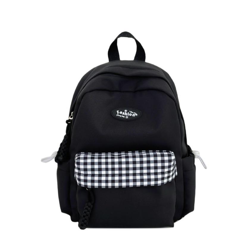 Fresh and Sweet Candy-colored Plaid Backpack for Junior High School Students, Casual and Light Shopping Backpack.