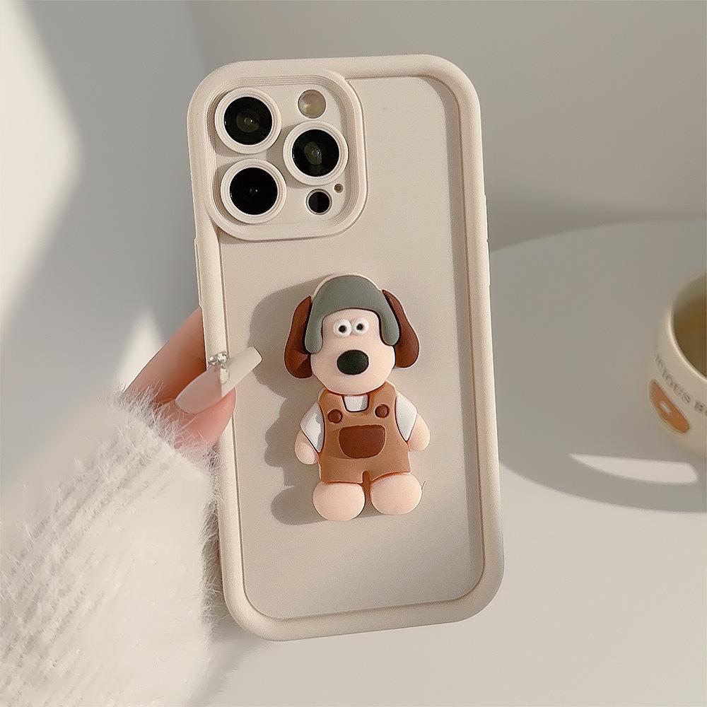 

Мультяшный трендовый бренд, подходит для чехла для мобильного телефона Apple 15promax, Iphone17, трехмерная собака, 1311, всесторонний 16 Huawei Nova10PRO